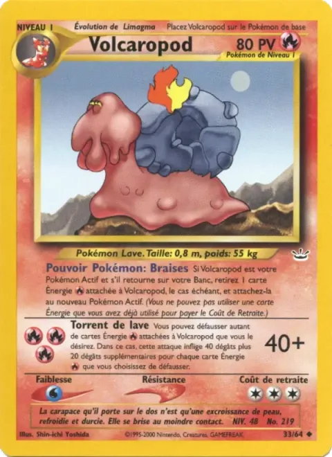 Carte Pokémon Volcaropod 033/064, extension Neo Revelation