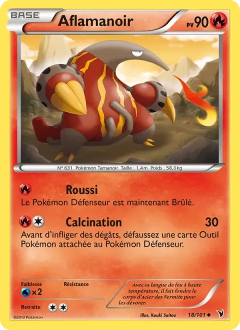 Carte Pokémon Aflamanoir 018/101, extension Nobles Victoires
