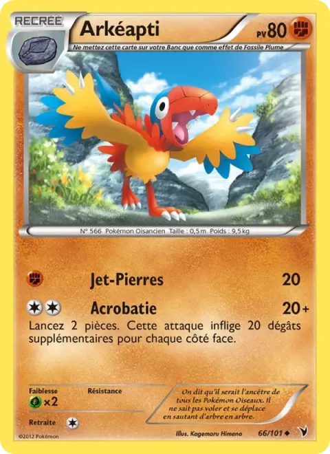 Carte Pokémon Arkéapti 066/101, extension Nobles Victoires