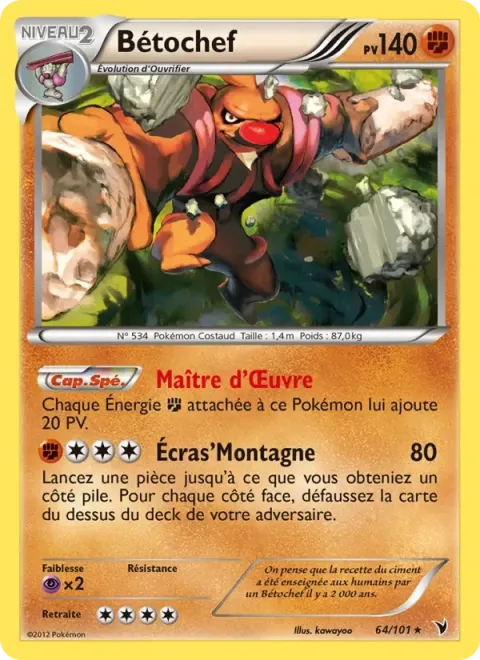 Carte Pokémon Bétochef 064/101, extension Nobles Victoires