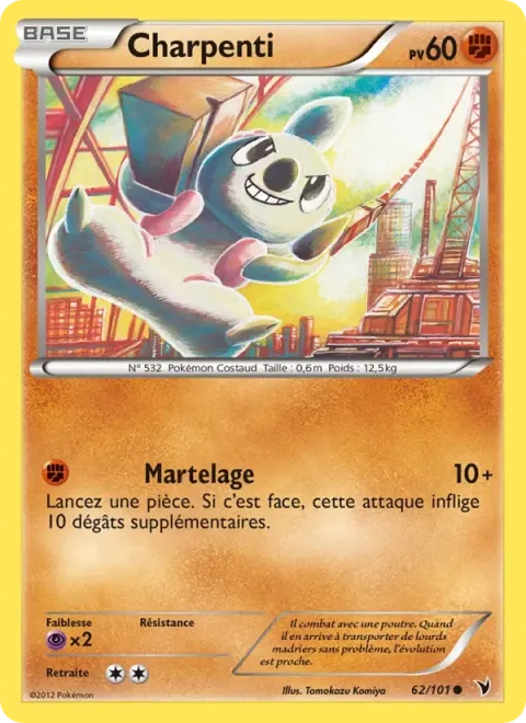 Carte Pokémon Charpenti 062/101, extension Nobles Victoires