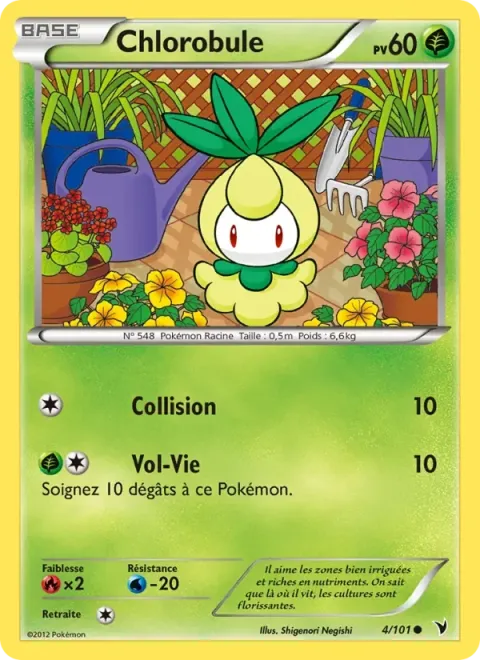 Carte Pokémon Chlorobule 004/101, extension Nobles Victoires