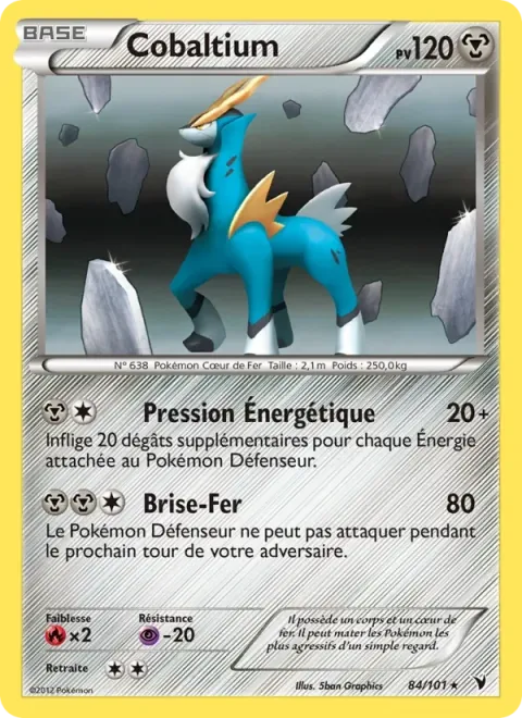 Carte Pokémon Cobaltium 084/101, extension Nobles Victoires