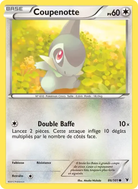 Carte Pokémon Coupenotte 086/101, extension Nobles Victoires