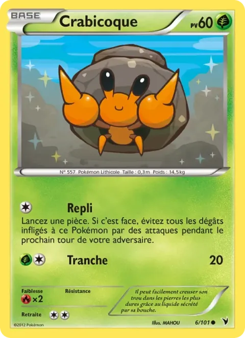 Carte Pokémon Crabicoque 006/101, extension Nobles Victoires