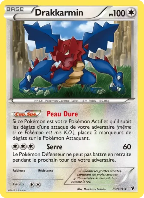 Carte Pokémon Drakkarmin 089/101, extension Nobles Victoires