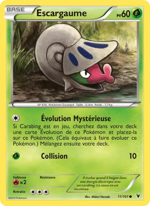 Carte Pokémon Escargaume 011/101, extension Nobles Victoires