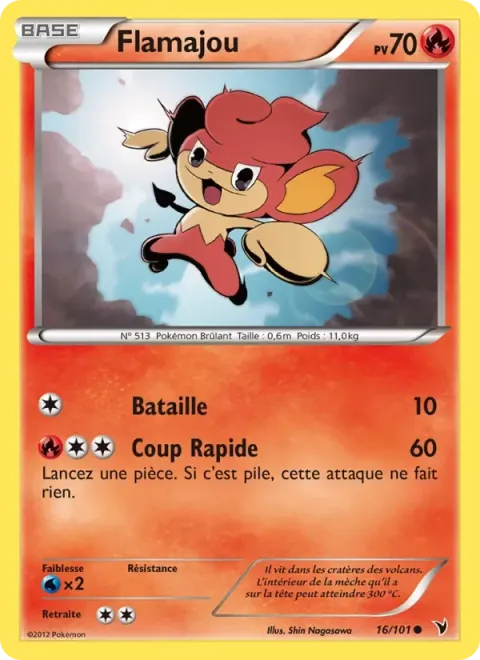 Carte Pokémon Flamajou 016/101, extension Nobles Victoires