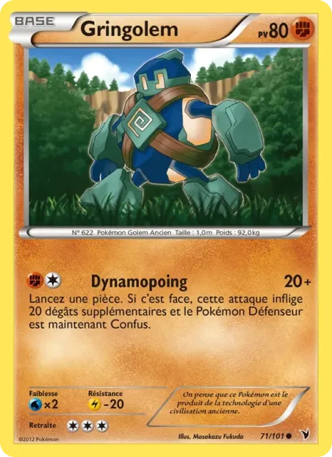 Carte Pokémon Gringolem 071/101, extension Nobles Victoires