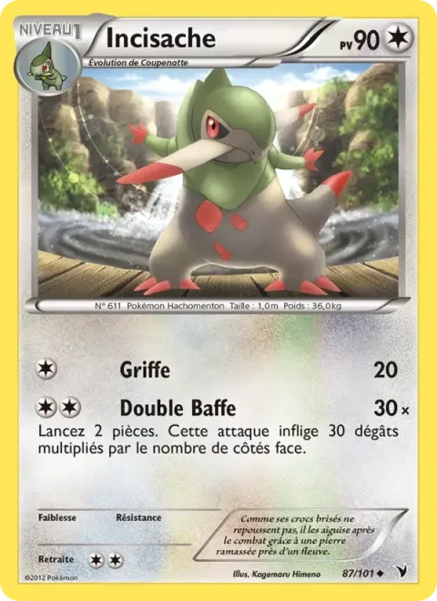 Carte Pokémon Incisache 087/101, extension Nobles Victoires