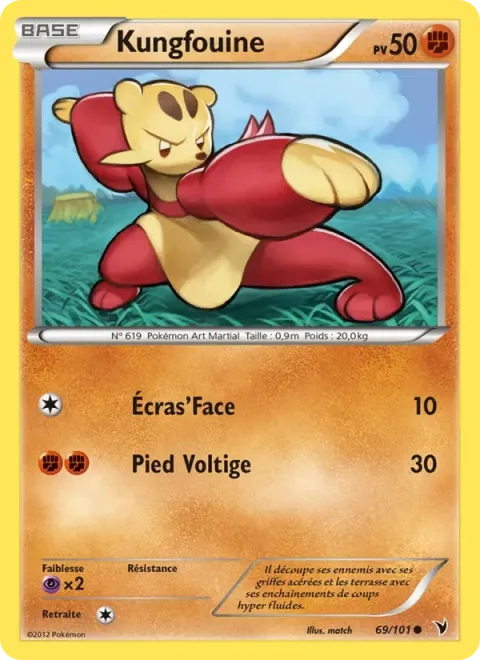 Carte Pokémon Kungfouine 069/101, extension Nobles Victoires