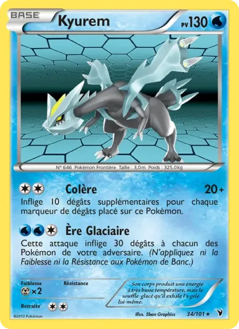 Carte Pokémon Kyurem 034/101, extension Nobles Victoires