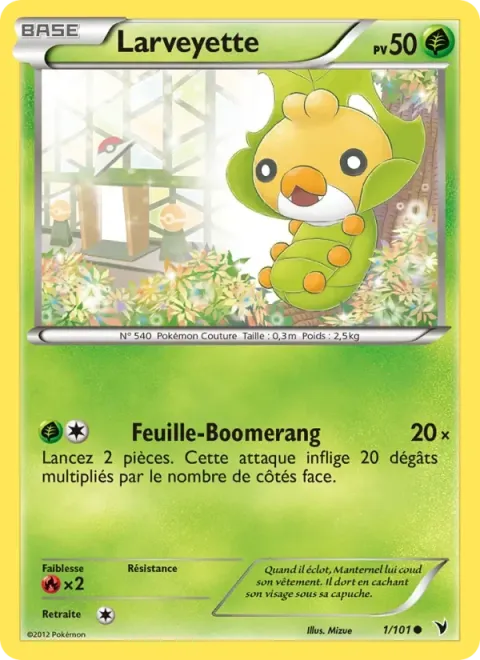 Carte Pokémon Larveyette 001/101, extension Nobles Victoires