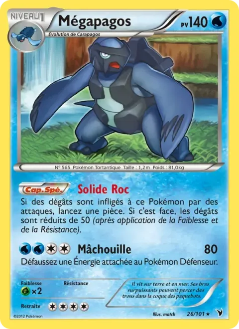 Carte Pokémon Mégapagos 026/101, extension Nobles Victoires