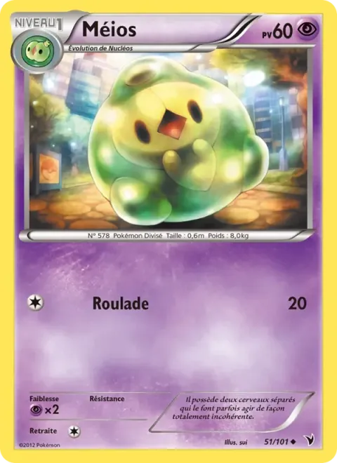 Carte Pokémon Méios 051/101, extension Nobles Victoires