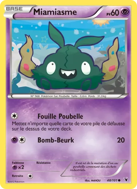 Carte Pokémon Miamiasme 048/101, extension Nobles Victoires