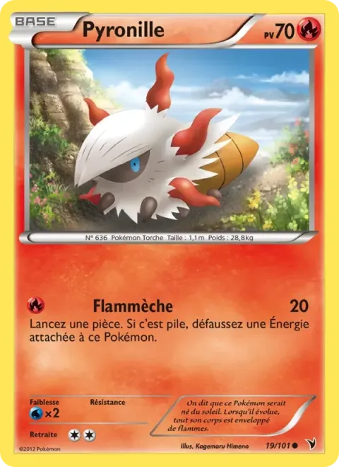 Carte Pokémon Pyronille 019/101, extension Nobles Victoires