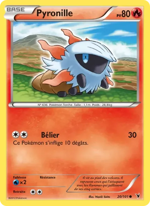 Carte Pokémon Pyronille 020/101, extension Nobles Victoires