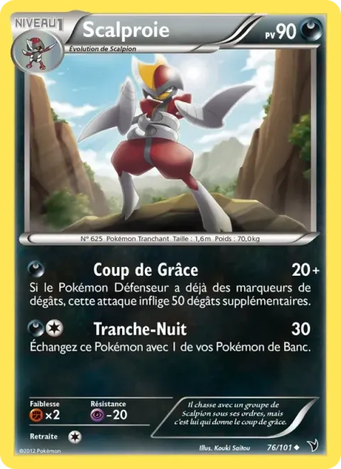 Carte Pokémon Scalproie 076/101, extension Nobles Victoires