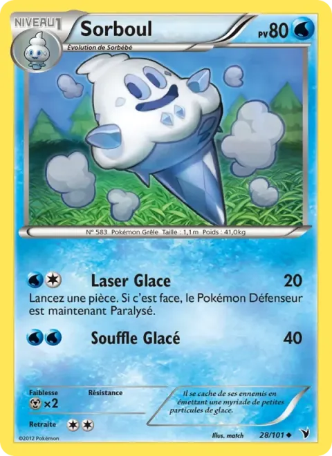 Carte Pokémon Sorboul 028/101, extension Nobles Victoires