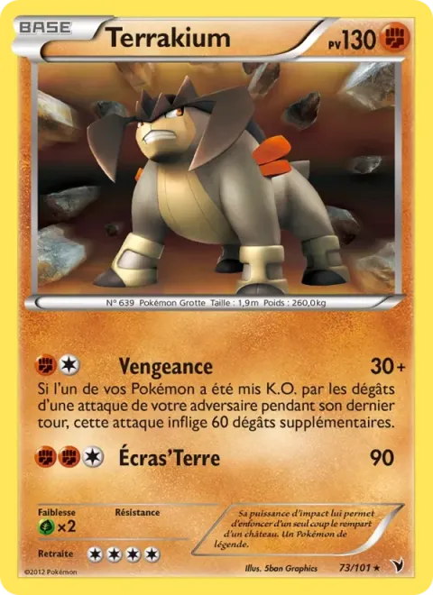 Carte Pokémon Terrakium 073/101, extension Nobles Victoires
