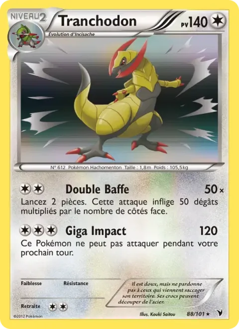 Carte Pokémon Tranchodon 088/101, extension Nobles Victoires