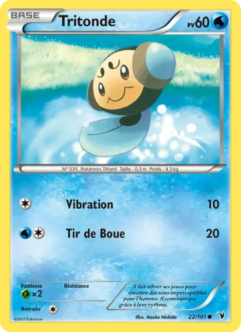 Carte Pokémon Tritonde 022/101, extension Nobles Victoires