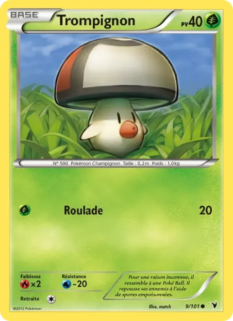 Carte Pokémon Trompignon 009/101, extension Nobles Victoires