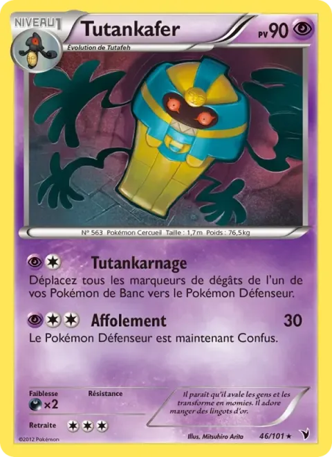 Carte Pokémon Tutankafer 046/101, extension Nobles Victoires