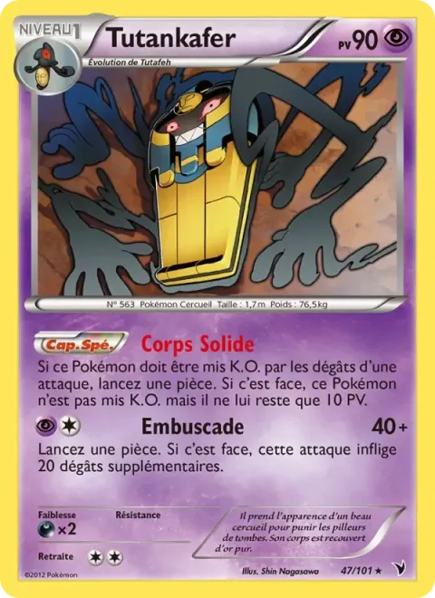 Carte Pokémon Tutankafer 047/101, extension Nobles Victoires