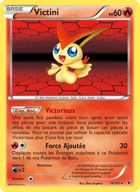 Carte Pokémon Victini 014/101, extension Nobles Victoires