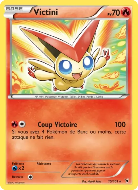 Carte Pokémon Victini 015/101, extension Nobles Victoires