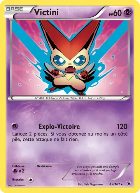 Carte Pokémon Victini 043/101, extension Nobles Victoires