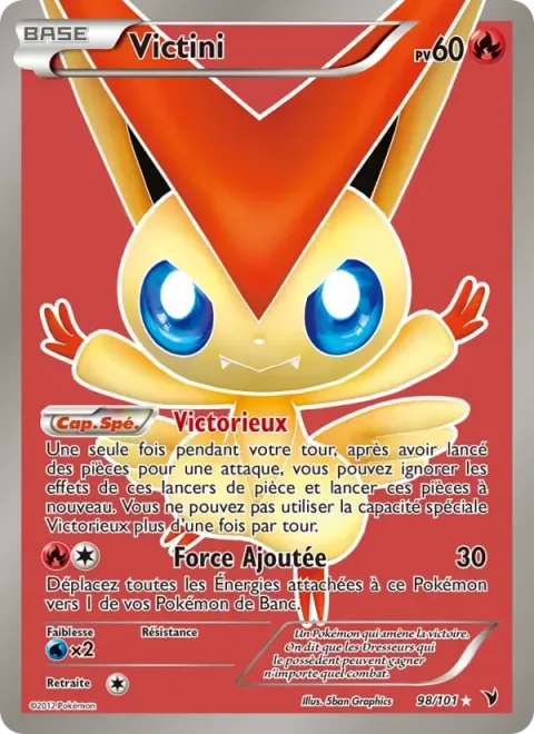 Carte Pokémon Victini 098/101, extension Nobles Victoires