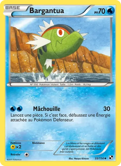 Carte Pokémon Bargantua 035/114, extension Noir & Blanc