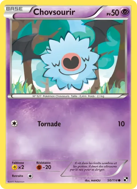 Carte Pokémon Chovsourir 050/114, extension Noir & Blanc