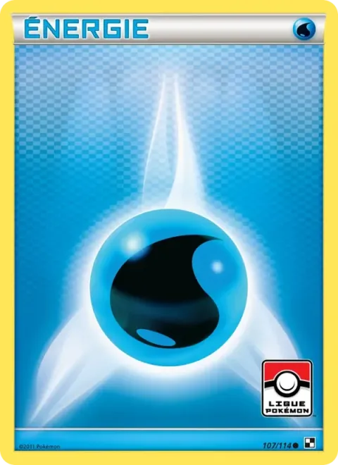 Carte Pokémon Énergie Eau 107/114, extension Noir & Blanc