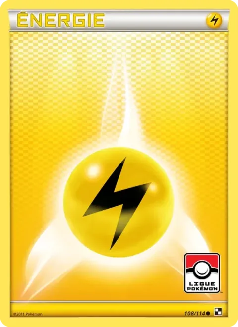 Carte Pokémon Énergie Électrique 108/114, extension Noir & Blanc
