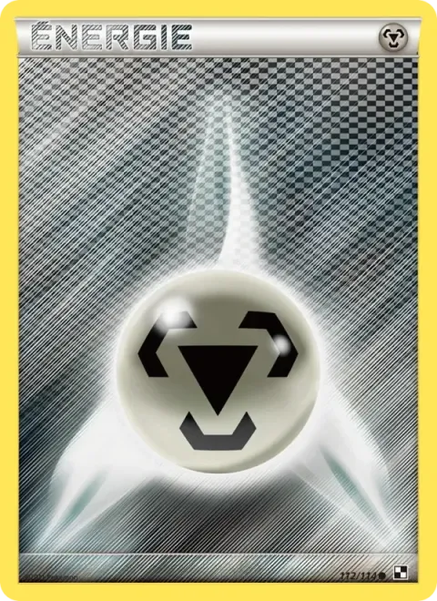 Carte Pokémon Énergie Métal 112/114, extension Noir & Blanc