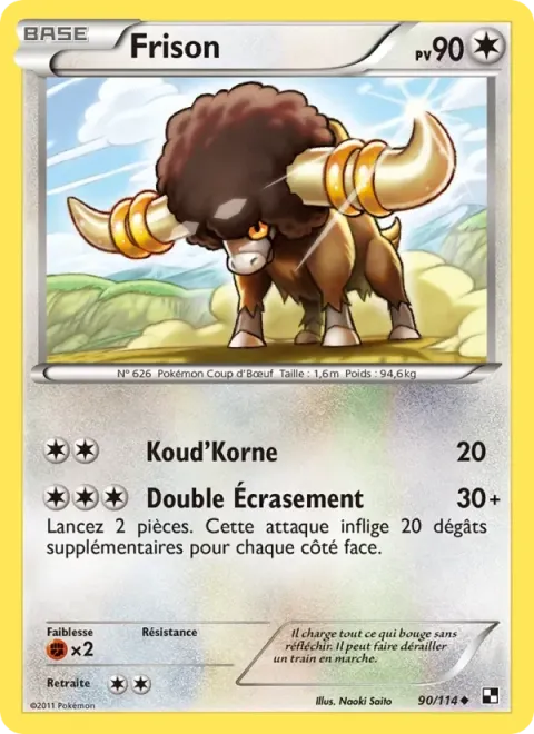 Carte Pokémon Frison 090/114, extension Noir & Blanc