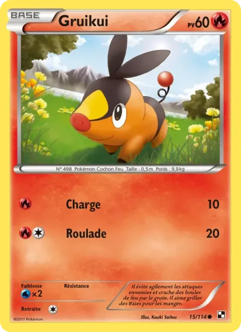 Carte Pokémon Gruikui 015/114, extension Noir & Blanc