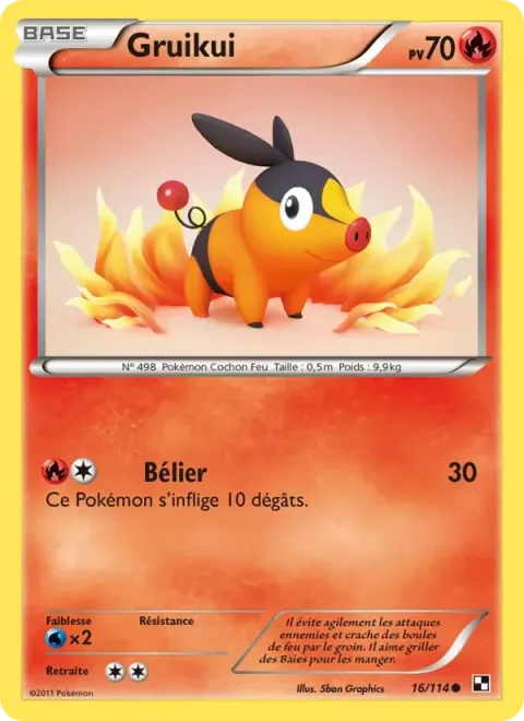 Carte Pokémon Gruikui 016/114, extension Noir & Blanc