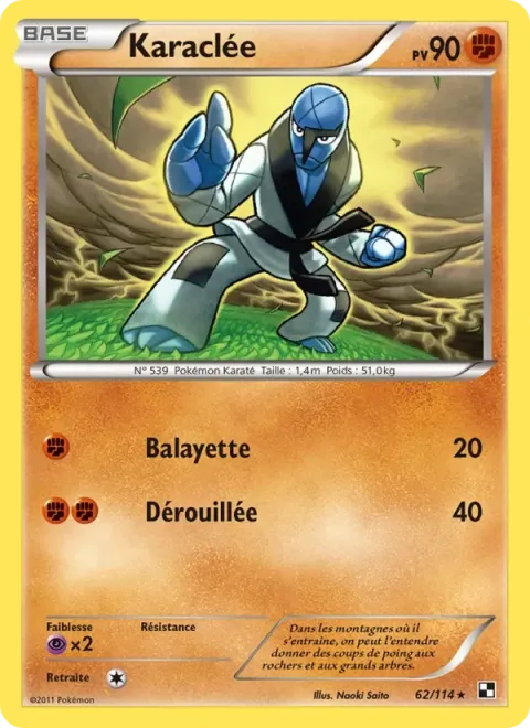 Carte Pokémon Karaclée 062/114, extension Noir & Blanc