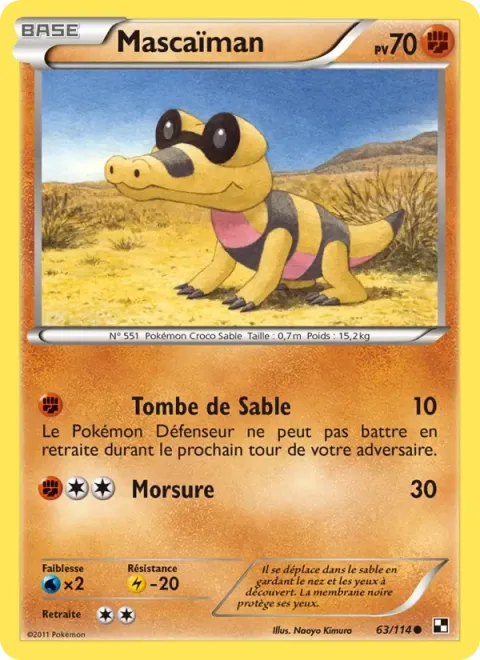 Carte Pokémon Mascaïman 063/114, extension Noir & Blanc