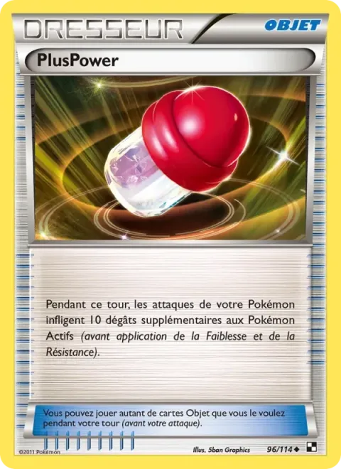Carte Pokémon PlusPower 096/114, extension Noir & Blanc