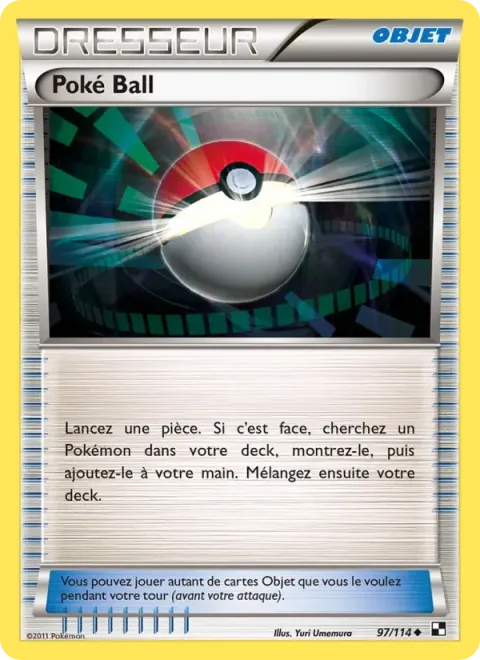 Carte Pokémon Poké Ball 097/114, extension Noir & Blanc