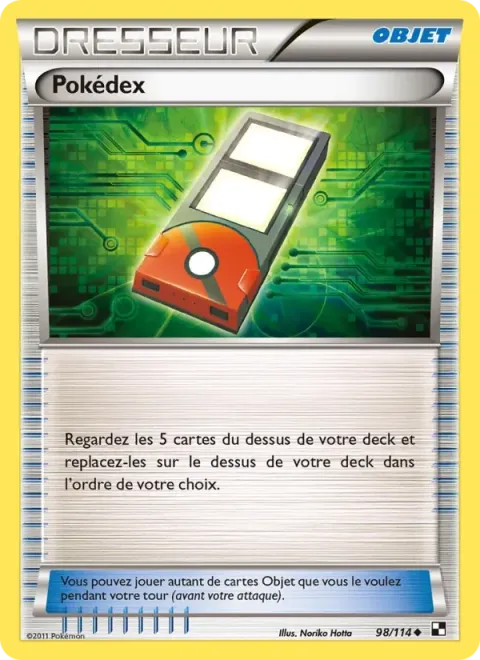 Carte Pokémon Pokédex 098/114, extension Noir & Blanc