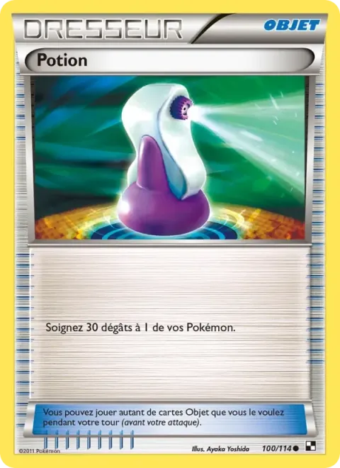 Carte Pokémon Potion 100/114, extension Noir & Blanc