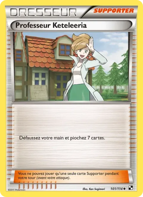 Carte Pokémon Professeur Keteleeria 101/114, extension Noir & Blanc