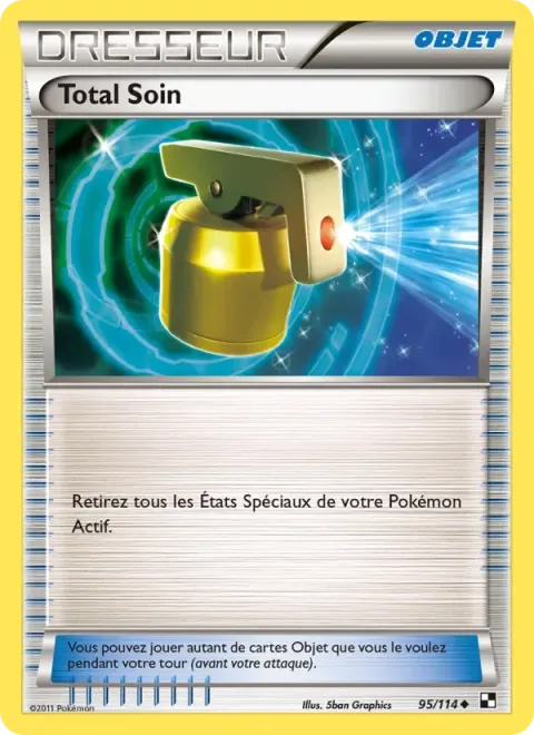Carte Pokémon Total Soin 095/114, extension Noir & Blanc